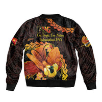 Papua New Guinea Independence Day Sleeve Zip Bomber Jacket 50th Anniversary Papua Niu Gini Bird Of Paradise LT14