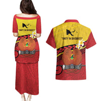Papua New Guinea Independence Day Couples Matching Puletasi and Hawaiian Shirt Since 1975 Unity In Diversity LT14 - Polynesian Pride