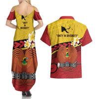 Papua New Guinea Independence Day Couples Matching Summer Maxi Dress and Hawaiian Shirt Since 1975 Unity In Diversity LT14 - Polynesian Pride
