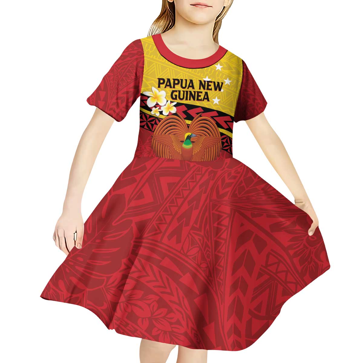 Papua New Guinea Independence Day Kid Short Sleeve Dress Since 1975 Unity In Diversity