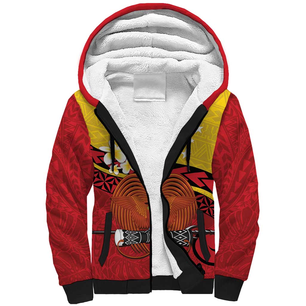 Papua New Guinea Independence Day Sherpa Hoodie Since 1975 Unity In Diversity LT14 Unisex Red - Polynesian Pride