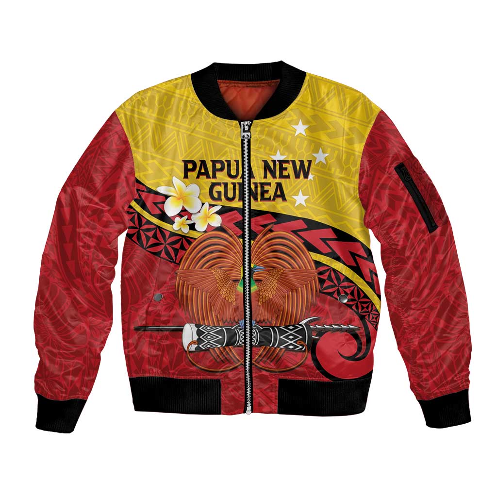 Papua New Guinea Independence Day Sleeve Zip Bomber Jacket Since 1975 Unity In Diversity