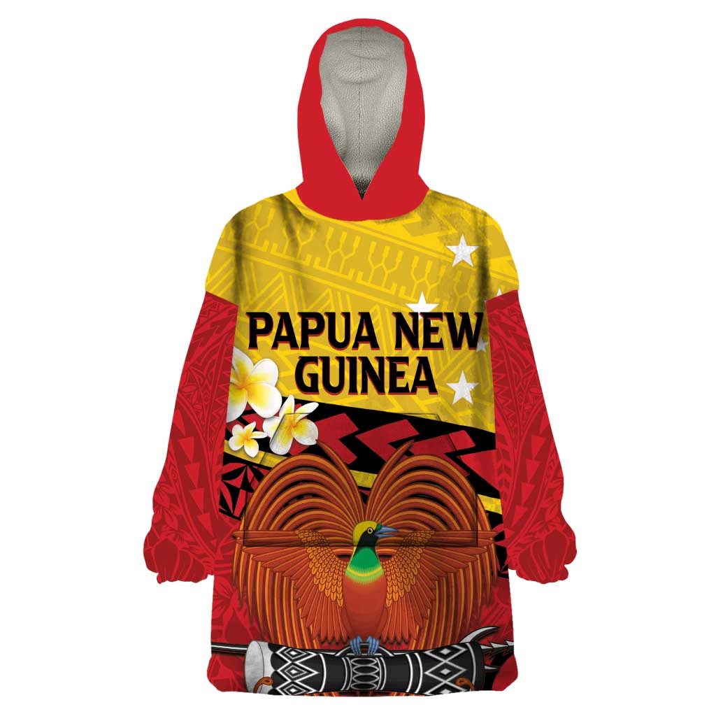 Papua New Guinea Independence Day Wearable Blanket Hoodie Since 1975 Unity In Diversity LT14 One Size Red - Polynesian Pride