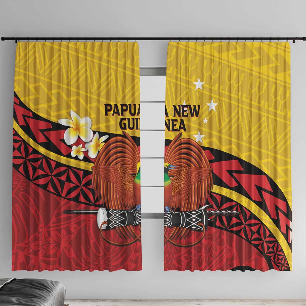 Papua New Guinea Independence Day Window Curtain Since 1975 Unity In Diversity LT14 With Hooks Red - Polynesian Pride