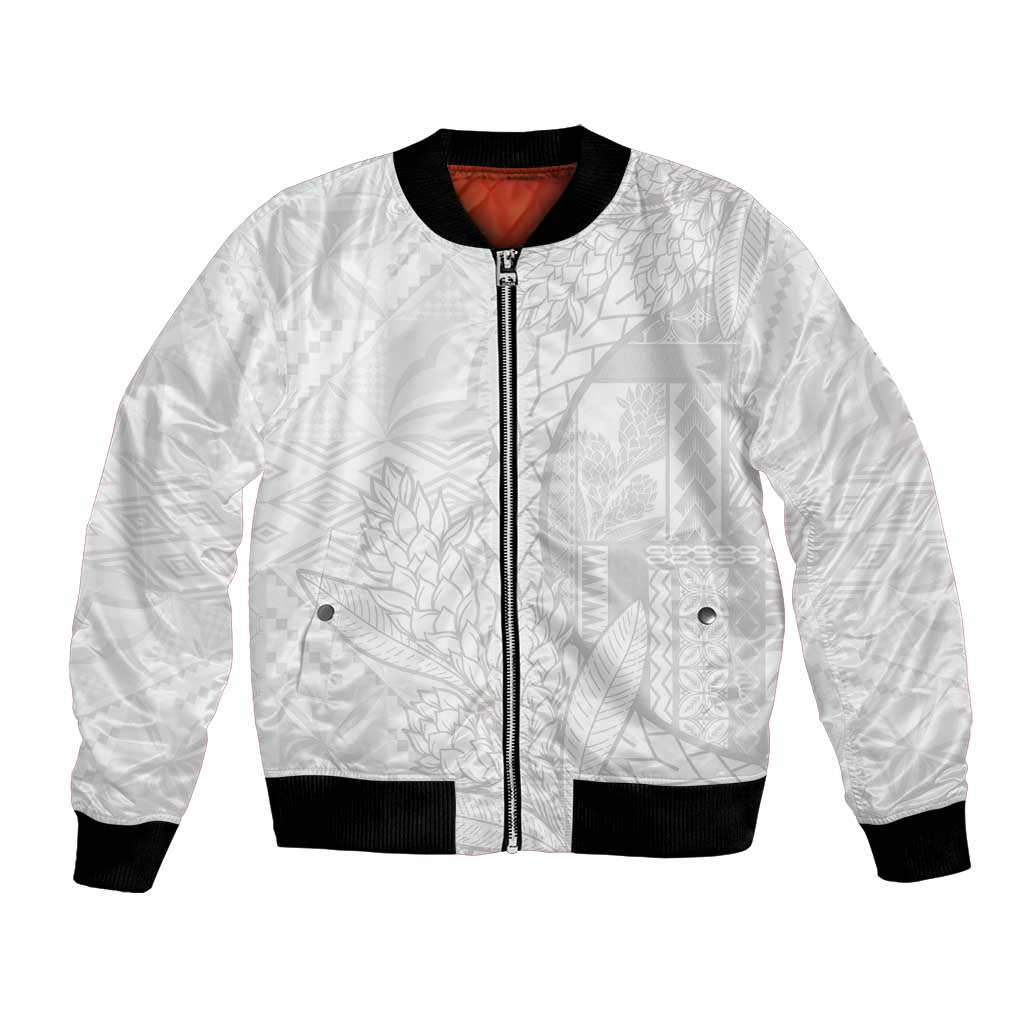 Samoa White Sunday Bomber Jacket Lotu Tamaiti Siapo With Teuila