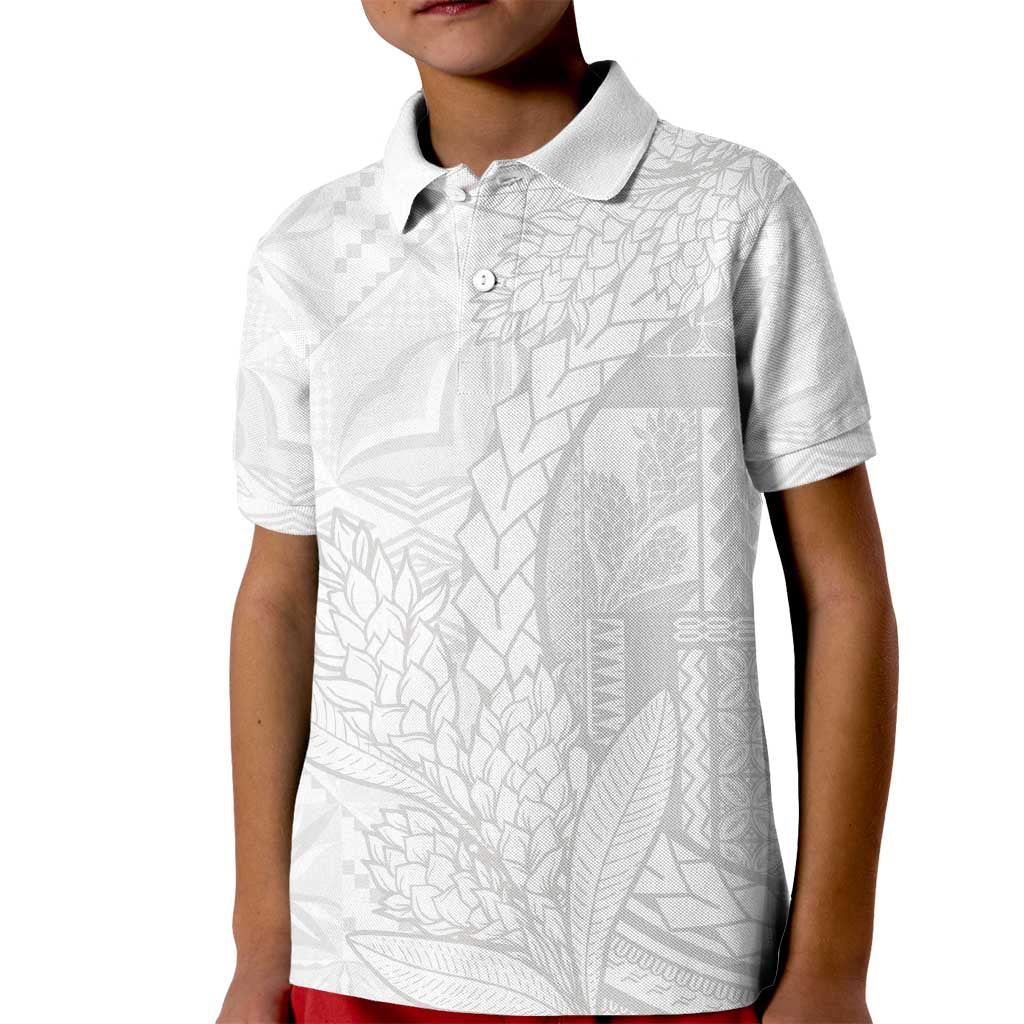 Samoa White Sunday Kid Polo Shirt Lotu Tamaiti Siapo With Teuila