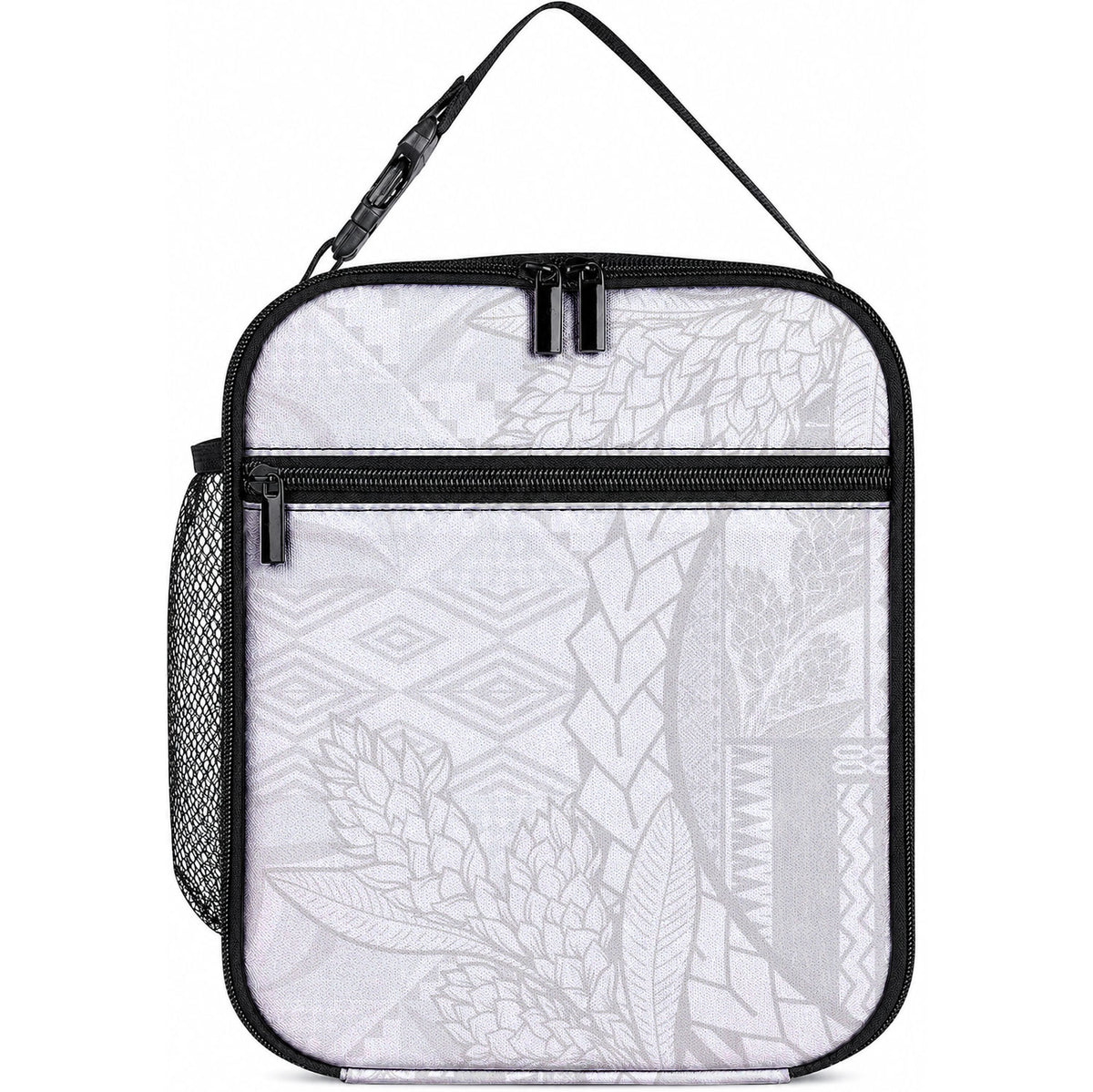 Samoa White Sunday Lunch Bag Lotu Tamaiti Siapo With Teuila LT14 10.2 × 8.3 × 4.3 inch White - Polynesian Pride