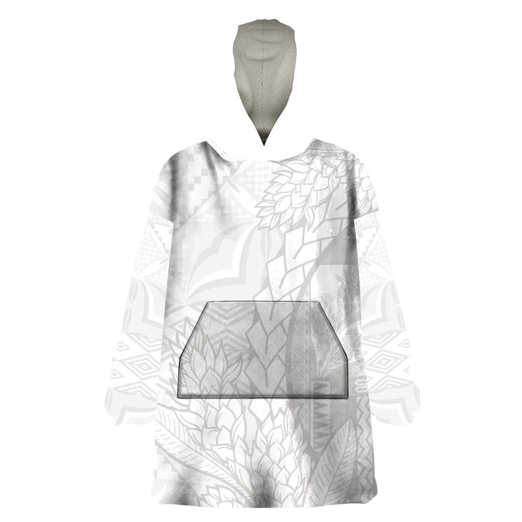 Samoa White Sunday Wearable Blanket Hoodie Lotu Tamaiti Siapo With Teuila