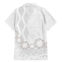 Tonga White Sunday Family Matching Mermaid Dress and Hawaiian Shirt Manuia le Aso Sa o Tamaiti Heilala With Ngatu Pattern