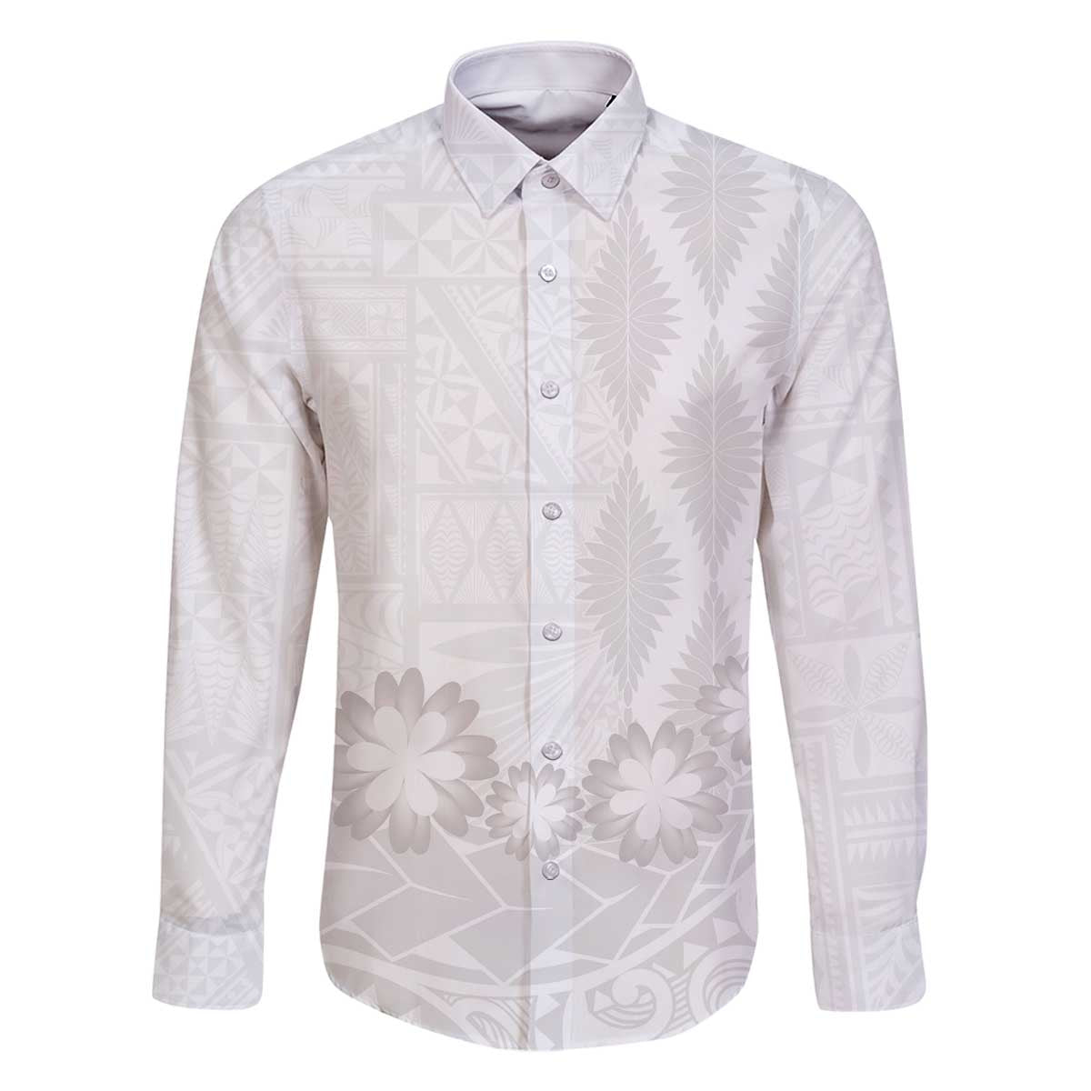 Tonga White Sunday Family Matching Off Shoulder Short Dress and Hawaiian Shirt Manuia le Aso Sa o Tamaiti Heilala With Ngatu Pattern