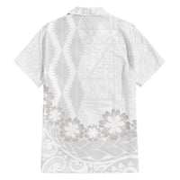 Tonga White Sunday Hawaiian Shirt Manuia le Aso Sa o Tamaiti Heilala With Ngatu Pattern