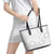 Tonga White Sunday Leather Tote Bag Manuia le Aso Sa o Tamaiti Heilala With Ngatu Pattern