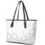 Tonga White Sunday Leather Tote Bag Manuia le Aso Sa o Tamaiti Heilala With Ngatu Pattern