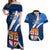 Custom Fiji Rugby Couples Matching Off Shoulder Maxi Dress and Hawaiian Shirt World Cup 2023 Go Champions Fijian Tapa Blue Version LT14 Blue - Polynesian Pride