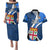 Custom Fiji Rugby Couples Matching Puletasi Dress and Hawaiian Shirt World Cup 2023 Go Champions Fijian Tapa Blue Version LT14 Blue - Polynesian Pride