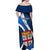 Custom Fiji Rugby Off Shoulder Maxi Dress World Cup 2023 Go Champions Fijian Tapa Blue Version LT14 - Polynesian Pride