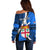 Custom Fiji Rugby Off Shoulder Sweater World Cup 2023 Go Champions Fijian Tapa Blue Version LT14 - Polynesian Pride