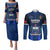 Samoa Rugby Couples Matching Puletasi Dress and Long Sleeve Button Shirts World Cup 2023 Go Champions Manu Samoa LT14 Blue - Polynesian Pride