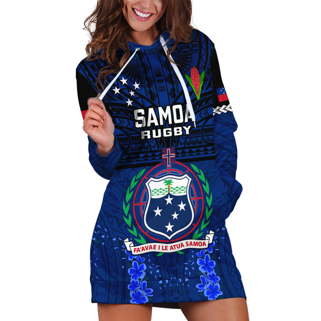 Samoa Rugby Hoodie Dress World Cup 2023 Go Champions Manu Samoa LT14 Blue - Polynesian Pride