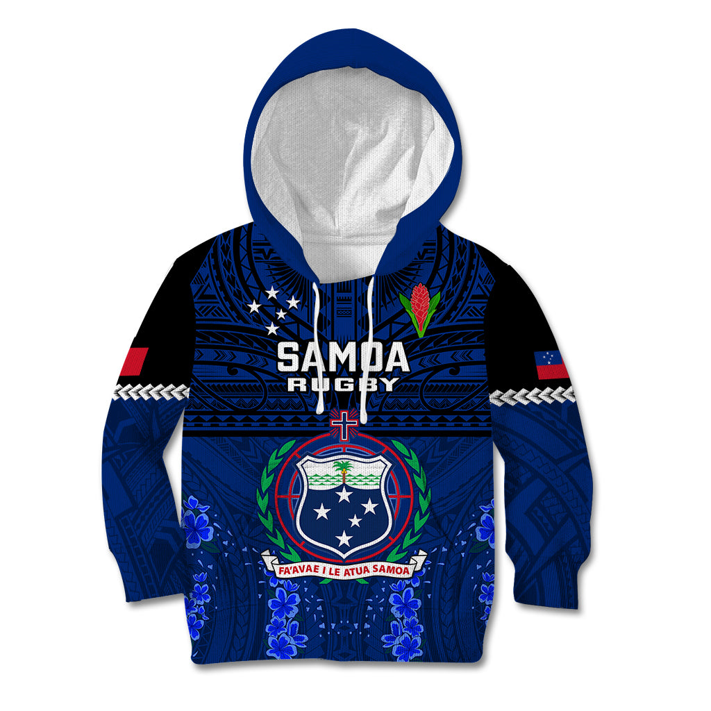 Samoa Rugby Kid Hoodie World Cup 2023 Go Champions Manu Samoa LT14 Hoodie Blue - Polynesian Pride