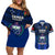 Custom Samoa Rugby Couples Matching Off Shoulder Short Dress and Hawaiian Shirt World Cup 2023 Go Champions Manu Samoa LT14 Blue - Polynesian Pride