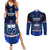 Custom Samoa Rugby Couples Matching Summer Maxi Dress and Long Sleeve Button Shirts World Cup 2023 Go Champions Manu Samoa LT14 Blue - Polynesian Pride