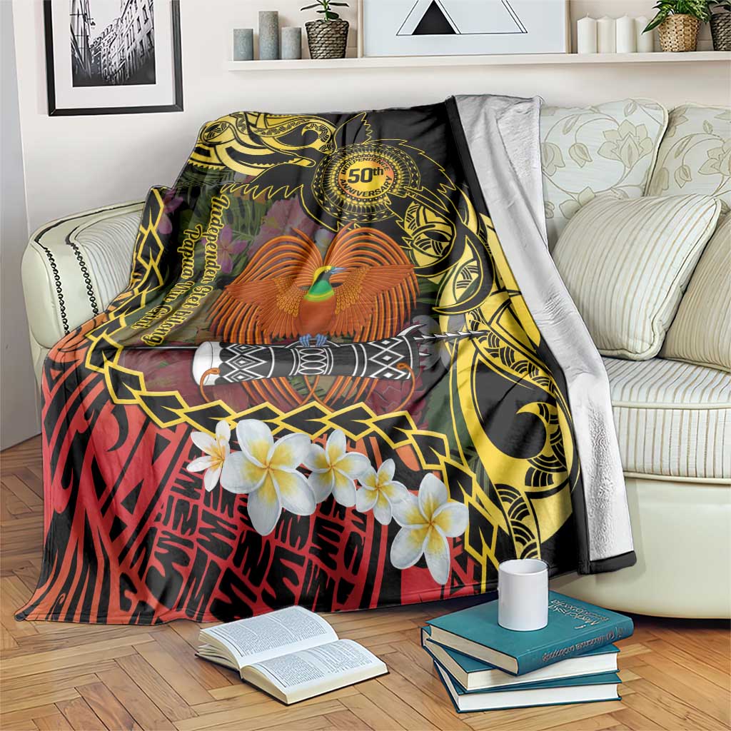 Papua New Guinea 50th Independence Anniversary Blanket Independen Stet bilong Papua Niu Gini LT14 Black - Polynesian Pride