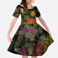Papua New Guinea 50th Independence Anniversary Family Matching Long Sleeve Bodycon Dress and Hawaiian Shirt Independen Stet bilong Papua Niu Gini LT14