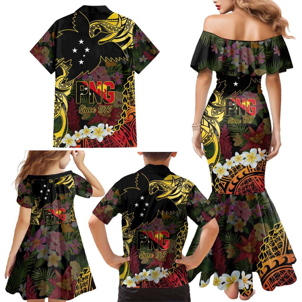 Papua New Guinea 50th Independence Anniversary Family Matching Mermaid Dress and Hawaiian Shirt Independen Stet bilong Papua Niu Gini LT14