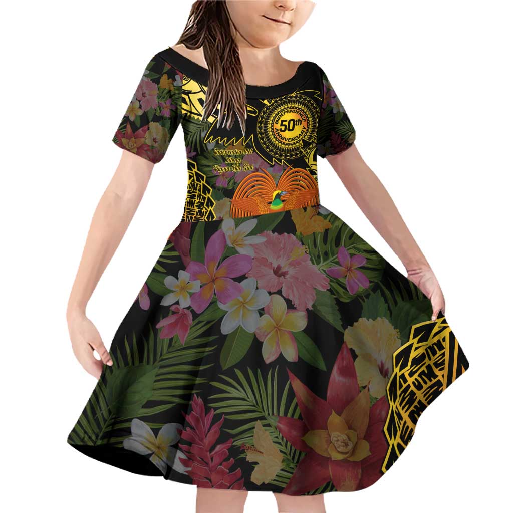 Papua New Guinea 50th Independence Anniversary Family Matching Off Shoulder Short Dress and Hawaiian Shirt Independen Stet bilong Papua Niu Gini LT14