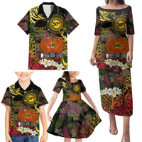 Papua New Guinea 50th Independence Anniversary Family Matching Puletasi and Hawaiian Shirt Independen Stet bilong Papua Niu Gini LT14