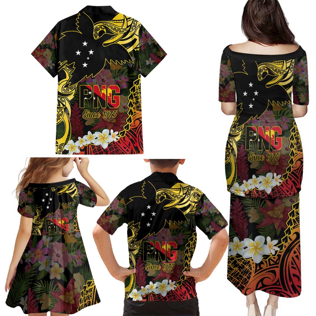 Papua New Guinea 50th Independence Anniversary Family Matching Puletasi and Hawaiian Shirt Independen Stet bilong Papua Niu Gini LT14
