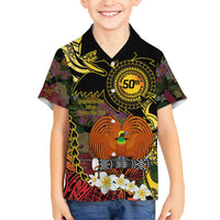Papua New Guinea 50th Independence Anniversary Family Matching Short Sleeve Bodycon Dress and Hawaiian Shirt Independen Stet bilong Papua Niu Gini LT14