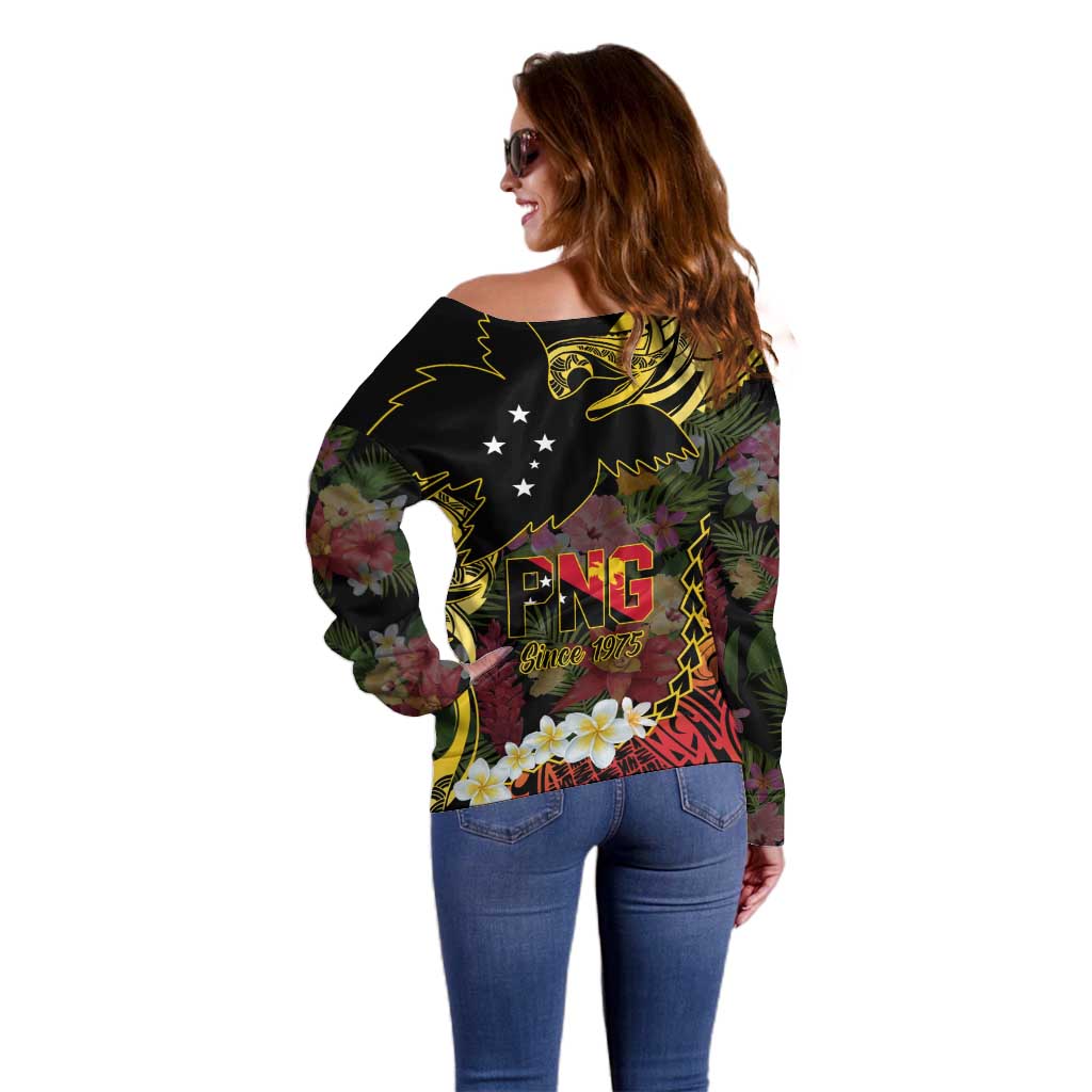Papua New Guinea 50th Independence Anniversary Off Shoulder Sweater Independen Stet bilong Papua Niu Gini LT14
