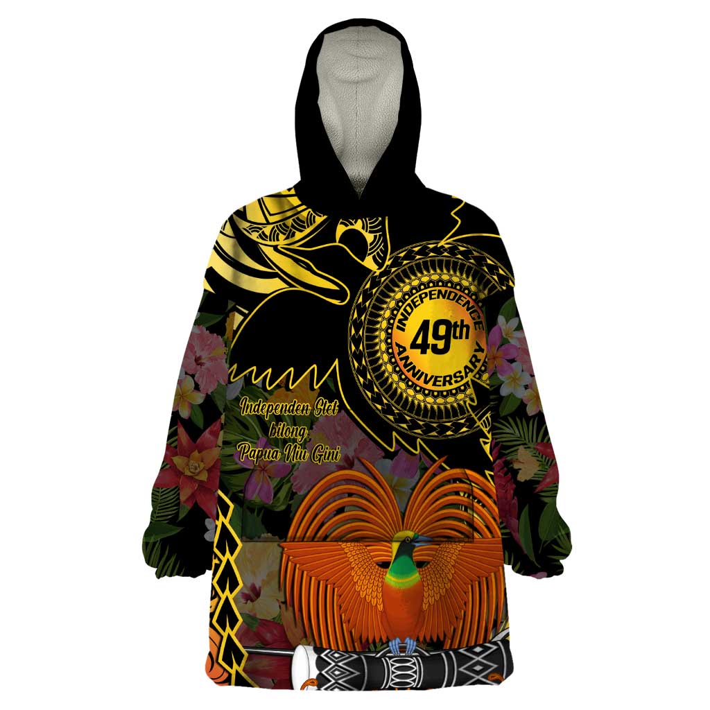 Papua New Guinea 49th Independence Anniversary Wearable Blanket Hoodie Independen Stet bilong Papua Niu Gini