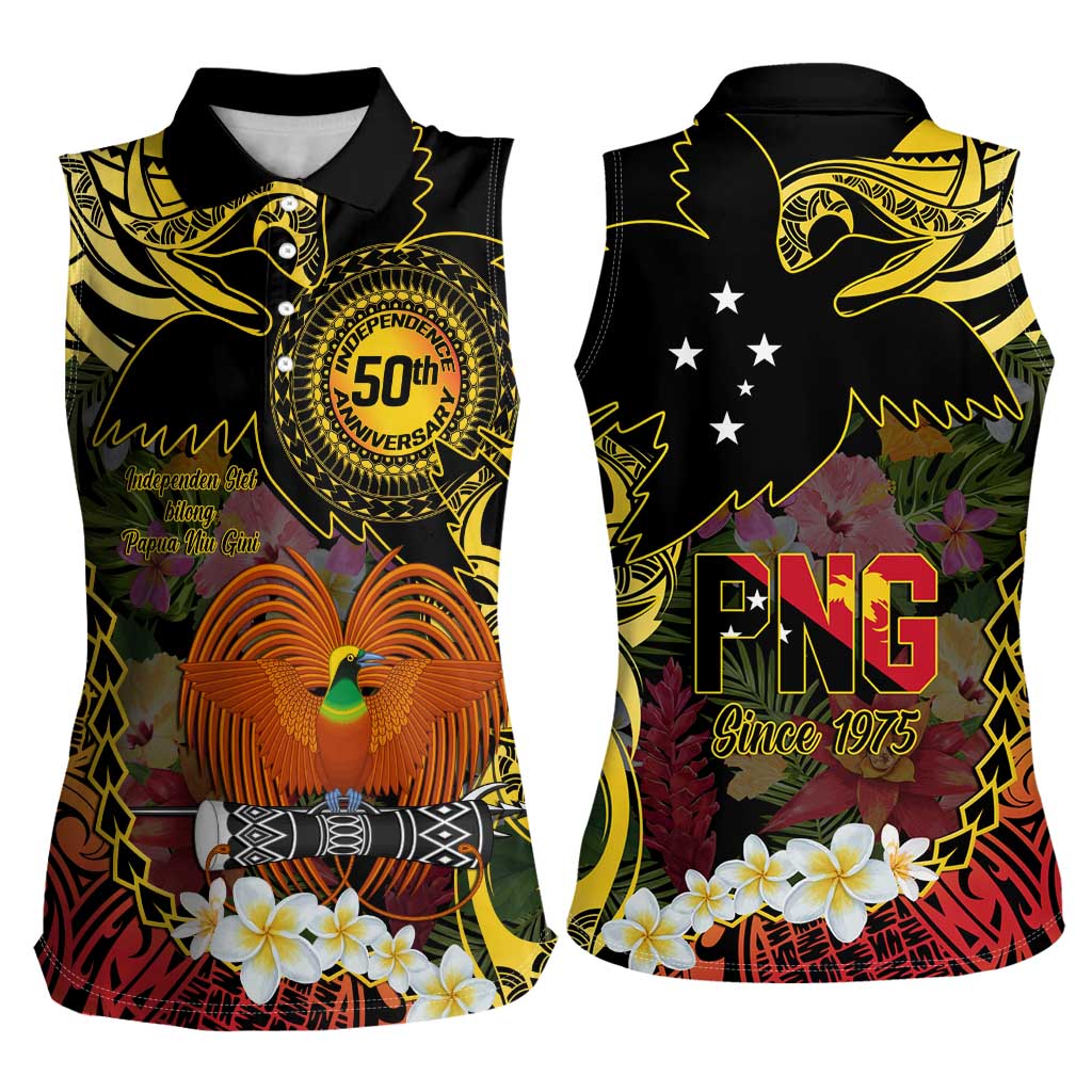 Papua New Guinea 50th Independence Anniversary Women Sleeveless Polo Shirt Independen Stet bilong Papua Niu Gini LT14