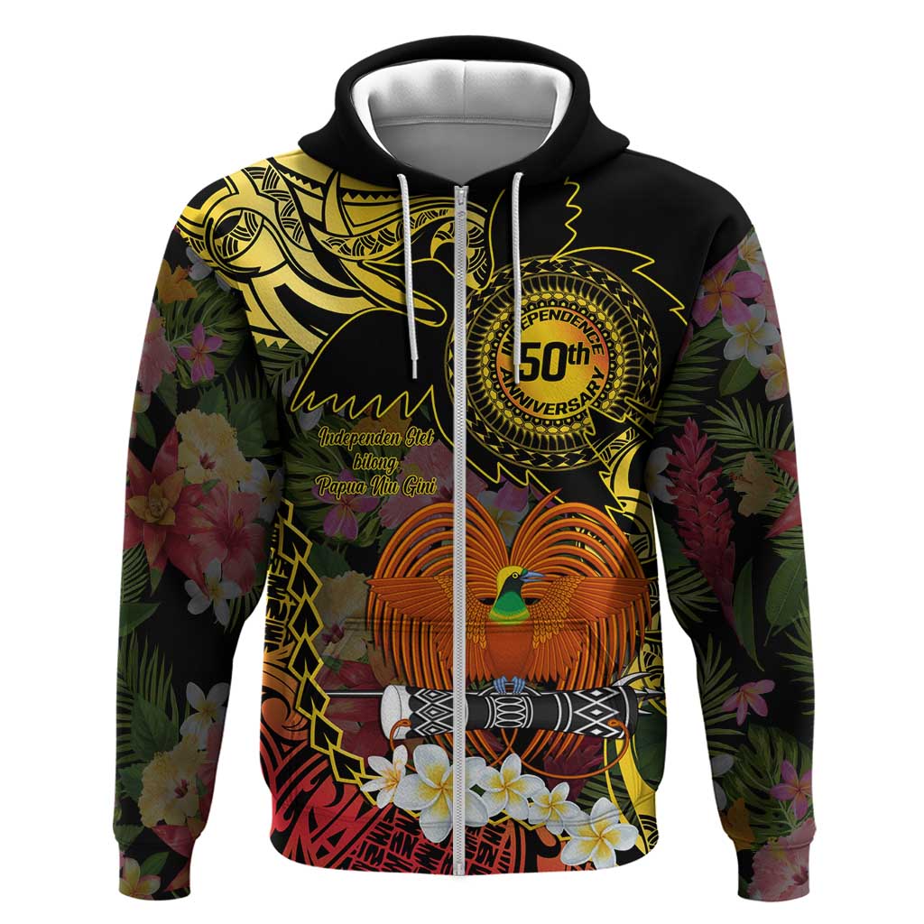 Papua New Guinea 50th Independence Anniversary Zip Hoodie Independen Stet bilong Papua Niu Gini LT14