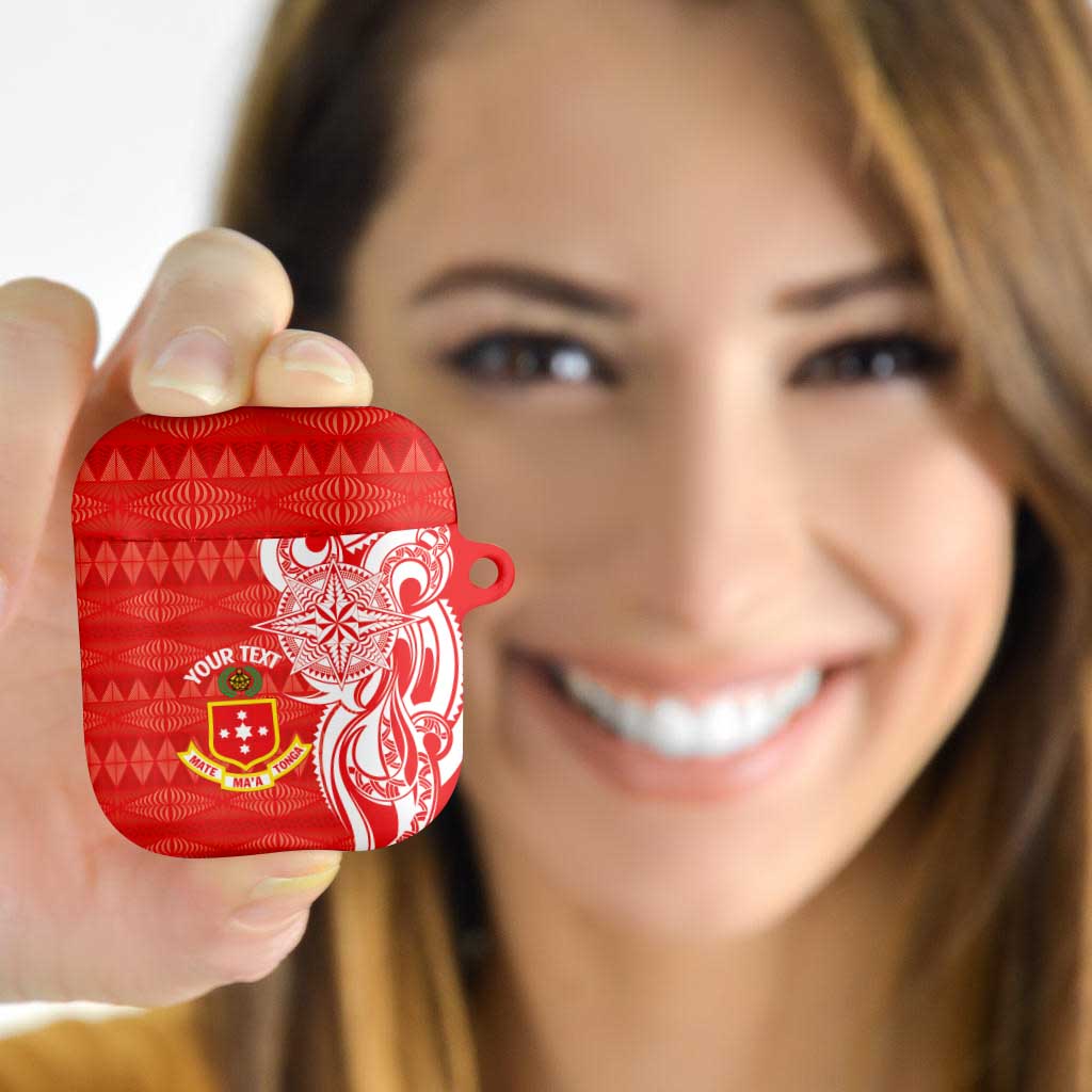 Personalised Kolisi Tonga AirPods Case Mate Maa Tonga Ngatu Pattern - Polynesian Pride