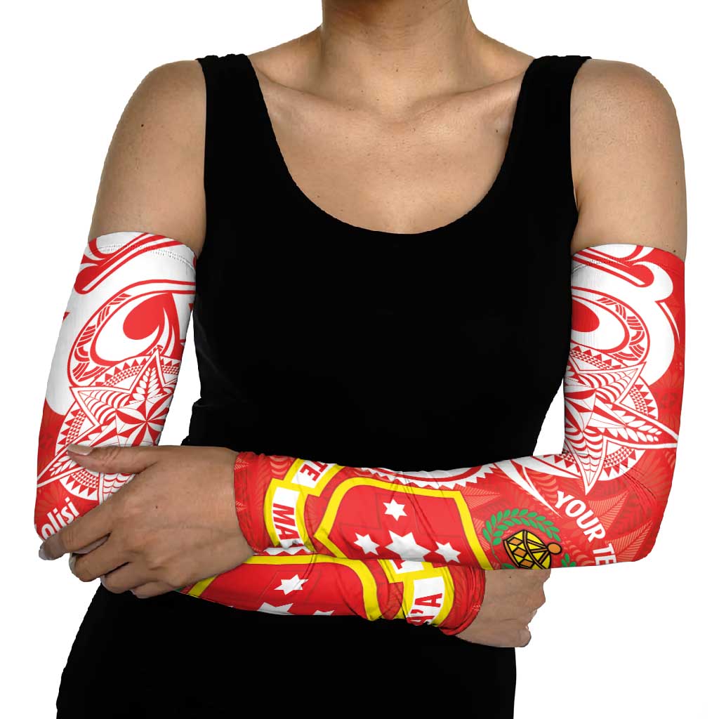 Personalised Kolisi Tonga Arm Sleeves Mate Maa Tonga Ngatu Pattern - Polynesian Pride