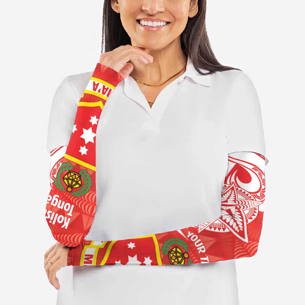 Personalised Kolisi Tonga Arm Sleeves Mate Maa Tonga Ngatu Pattern - Polynesian Pride