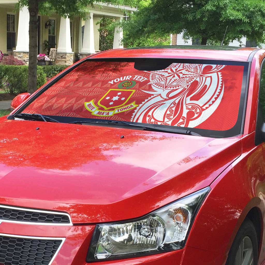 Personalised Kolisi Tonga Auto Sun Shade Mate Maa Tonga Ngatu Pattern - Polynesian Pride