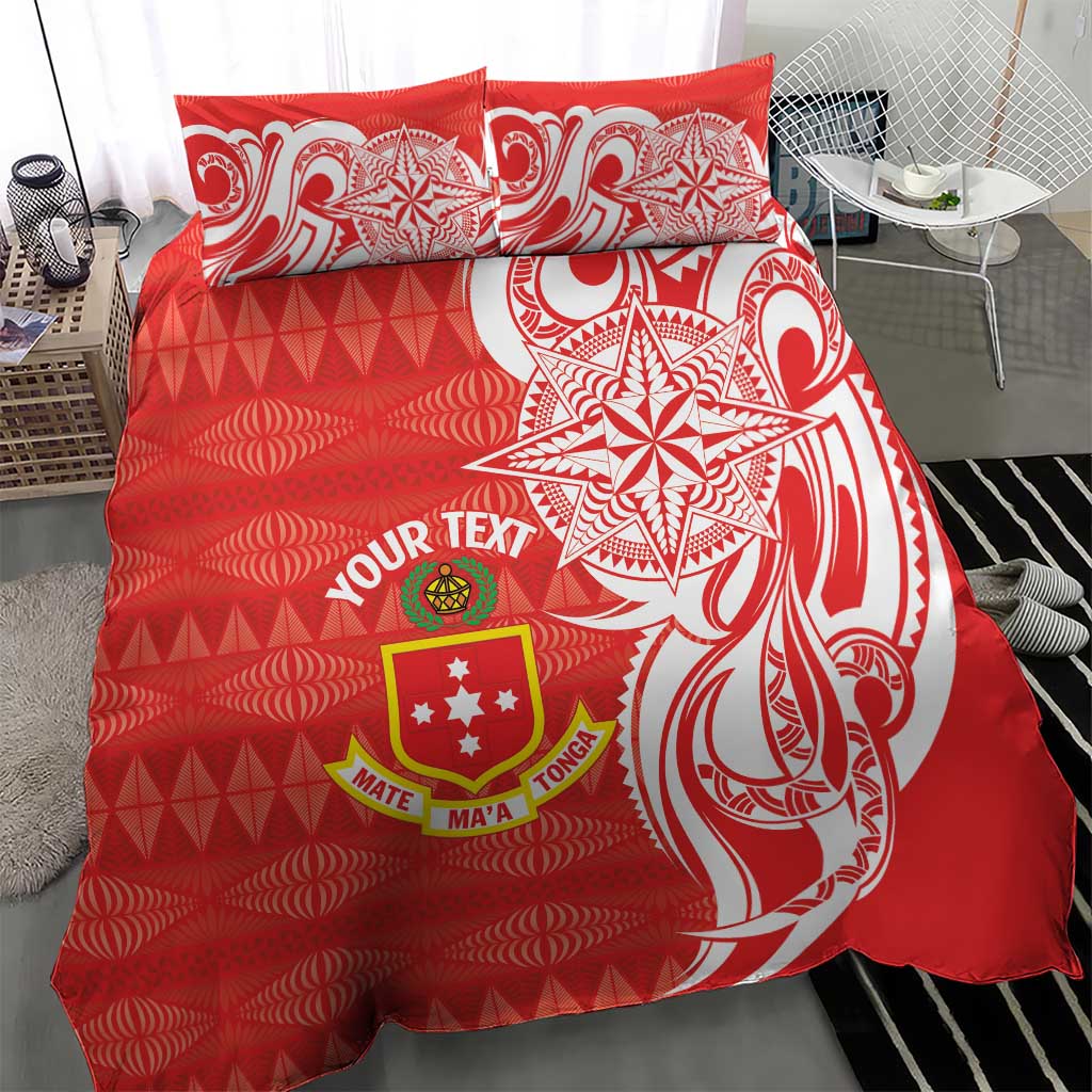 Personalised Kolisi Tonga Bedding Set Mate Maa Tonga Ngatu Pattern - Polynesian Pride