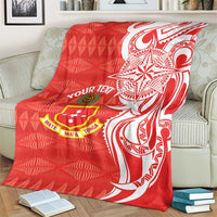 Personalised Kolisi Tonga Blanket Mate Maa Tonga Ngatu Pattern - Polynesian Pride