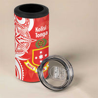 Personalised Kolisi Tonga 4 in 1 Can Cooler Tumbler Mate Maa Tonga Ngatu Pattern - Polynesian Pride
