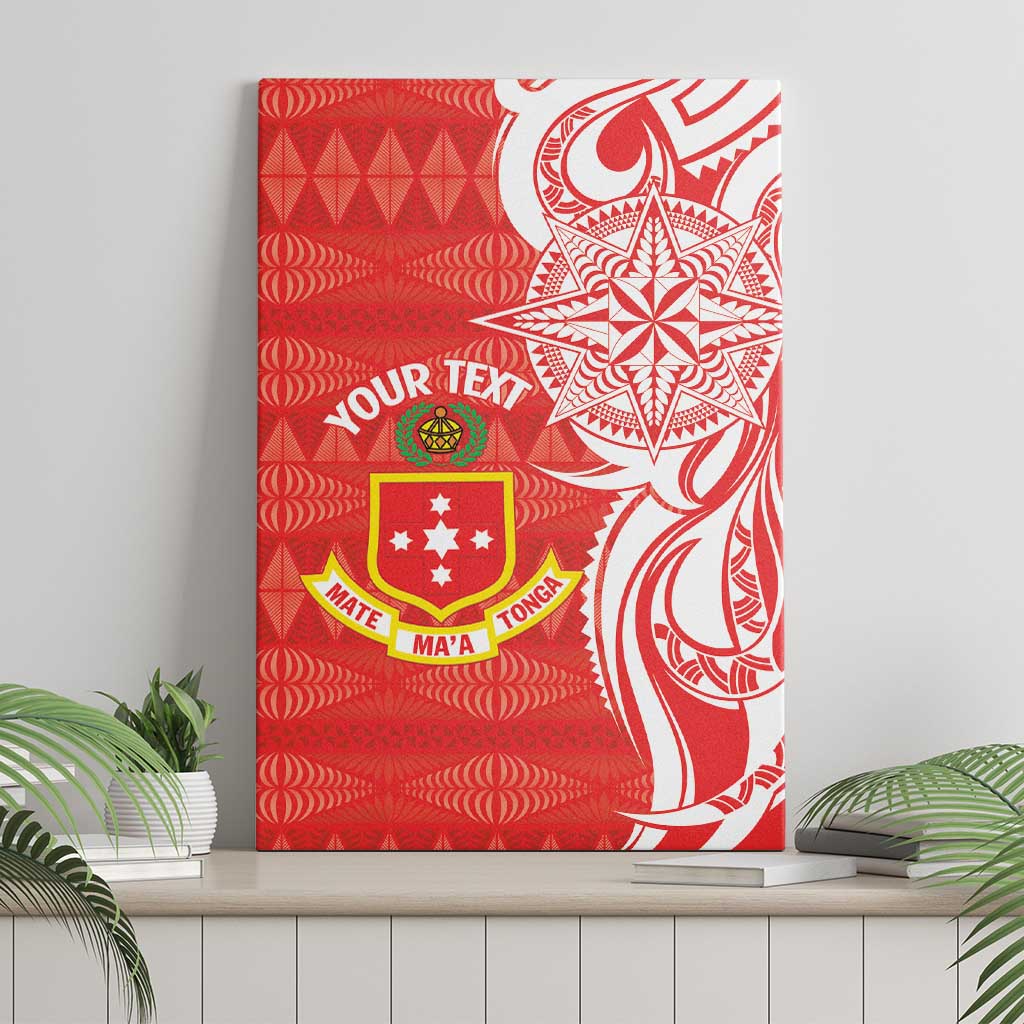 Personalised Kolisi Tonga Canvas Wall Art Mate Maa Tonga Ngatu Pattern - Polynesian Pride