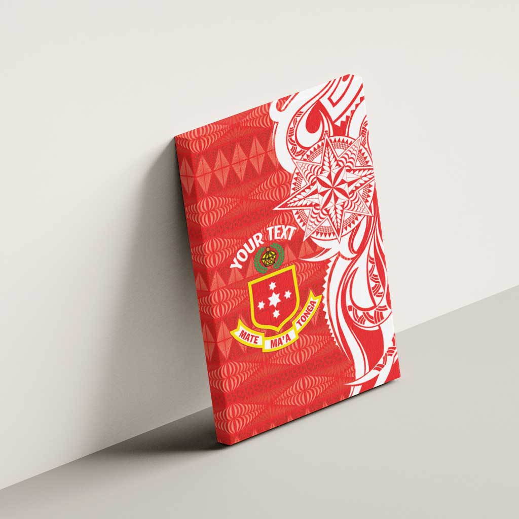 Personalised Kolisi Tonga Canvas Wall Art Mate Maa Tonga Ngatu Pattern - Polynesian Pride
