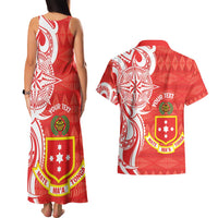 Personalised Kolisi Tonga Couples Matching Tank Maxi Dress and Hawaiian Shirt Mate Maa Tonga Ngatu Pattern - Polynesian Pride