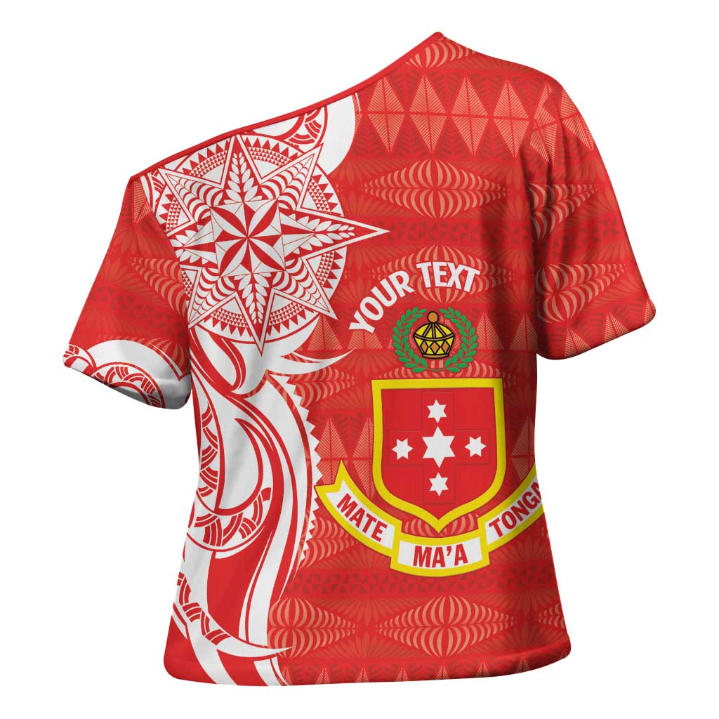 Personalised Kolisi Tonga Cross Shoulder Shirt Mate Maa Tonga Ngatu Pattern - Polynesian Pride
