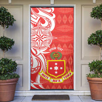 Personalised Kolisi Tonga Door Cover Mate Maa Tonga Ngatu Pattern - Polynesian Pride