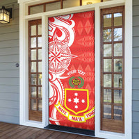 Personalised Kolisi Tonga Door Cover Mate Maa Tonga Ngatu Pattern - Polynesian Pride
